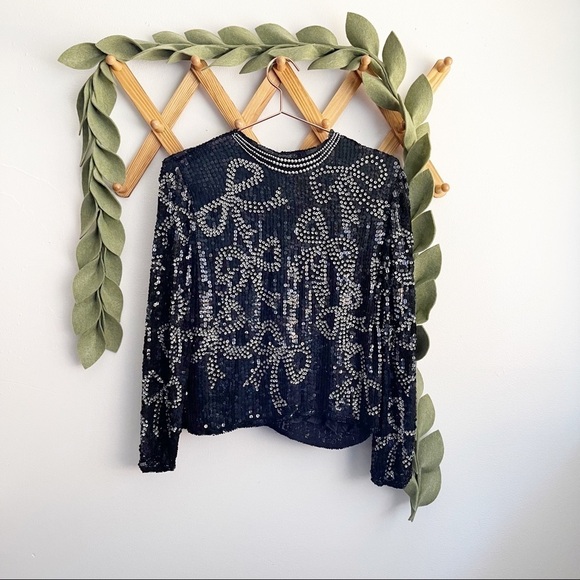 Vintage J.K Laing Sequin Bow Top - Picture 6 of 7
